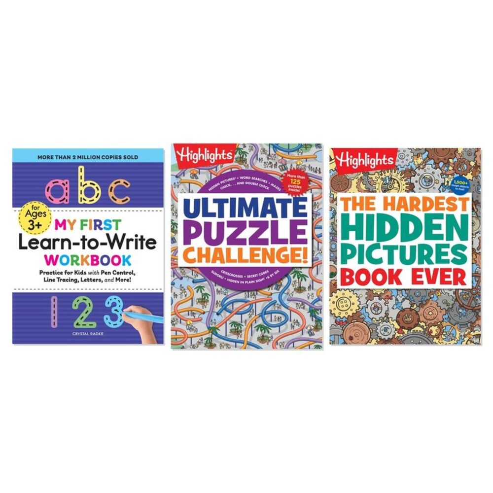 Activity & Learning Fun 3-Book Collection for Kids Ages 3-12